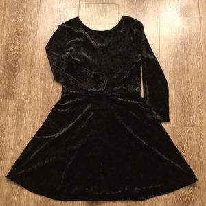 Black velvet formal dress